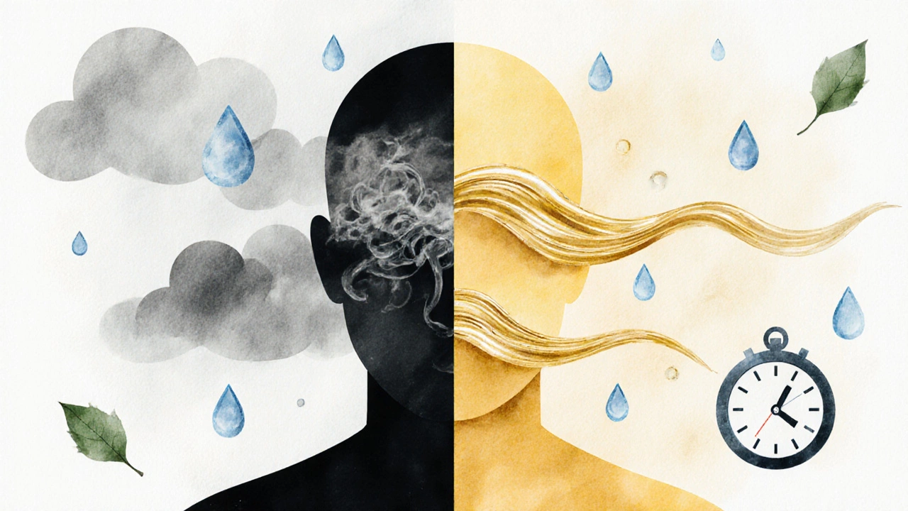 Kontrast mezi napjatým a uvolněným tělem po masáži.