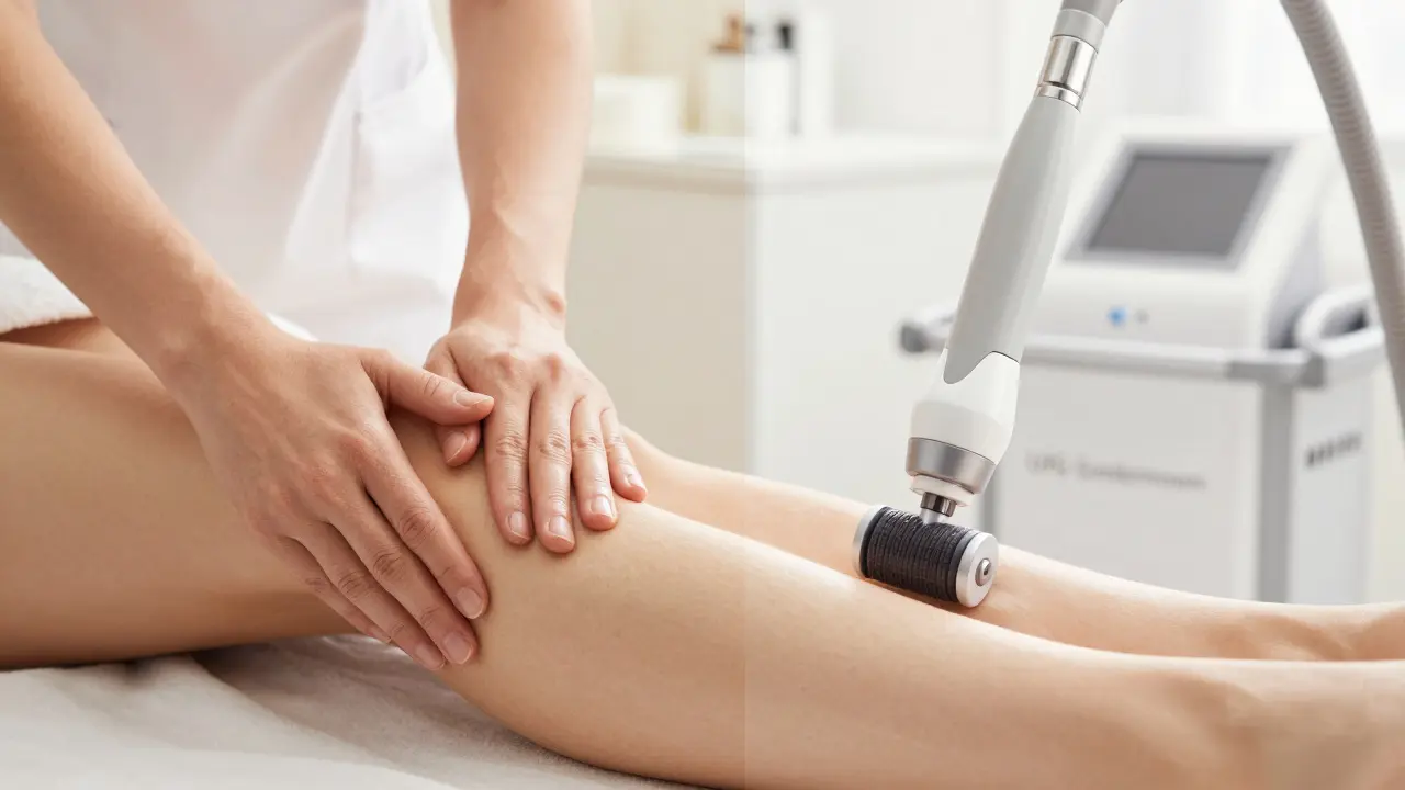 Srovnání manuální lymfodrenáže a přístrojové metody LPG Endermologie.