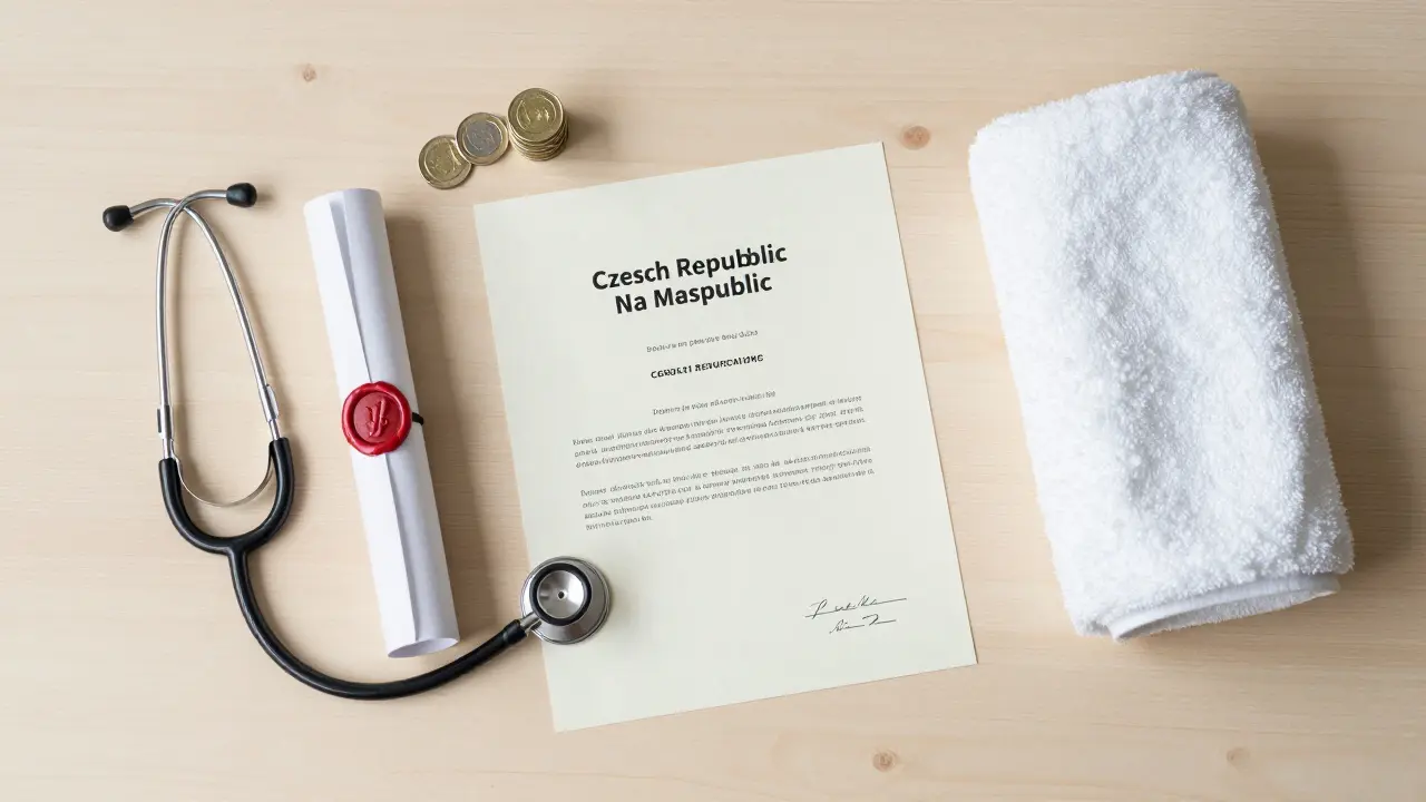 Certifikát a vybavení pro získání živnosti maséra na dřevěném stole